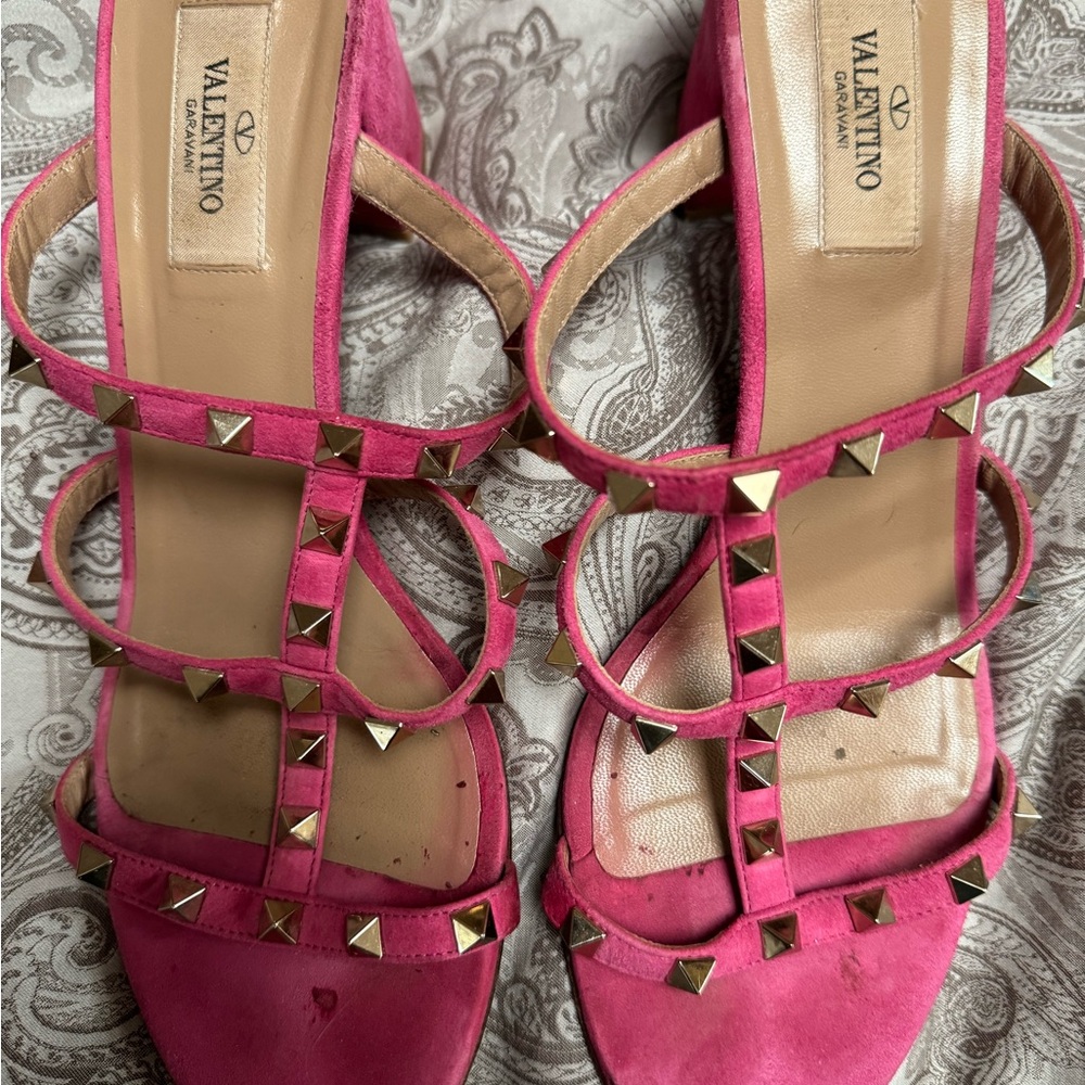 Valentino Garavani Fuchsia Studded Sandals